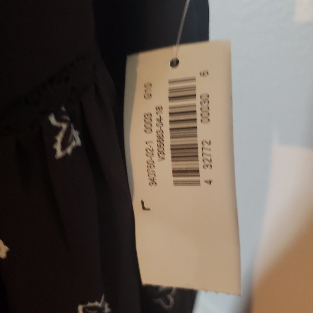 Navy blue dress with white design